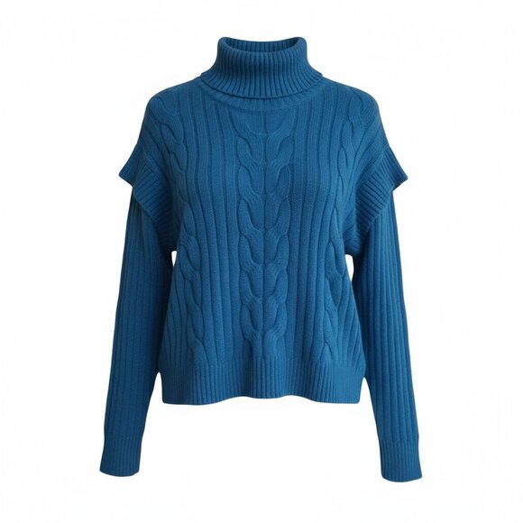 Blue Cable Knit Sweater - Picture 1 of 13